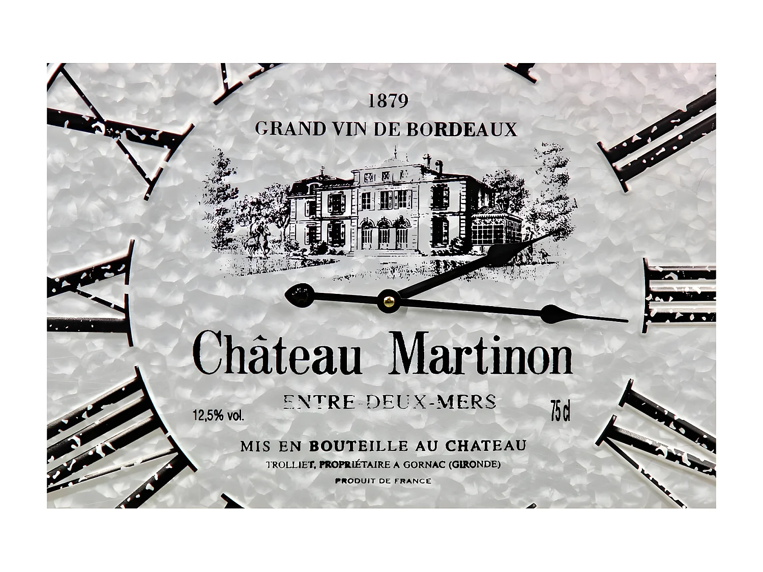 Horloge ancienne metal château martinon Métal Gris - Décoration d'Autrefois