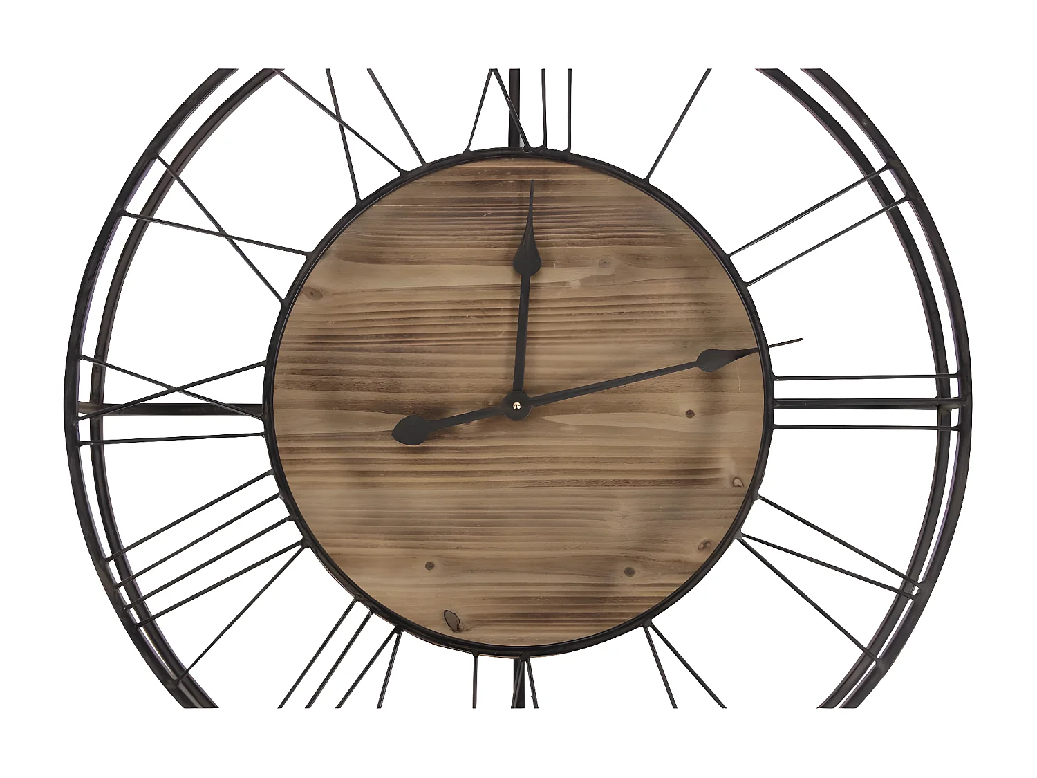 Grande horloge ancienne Bois-Métal Marron - Décoration d'Autrefois