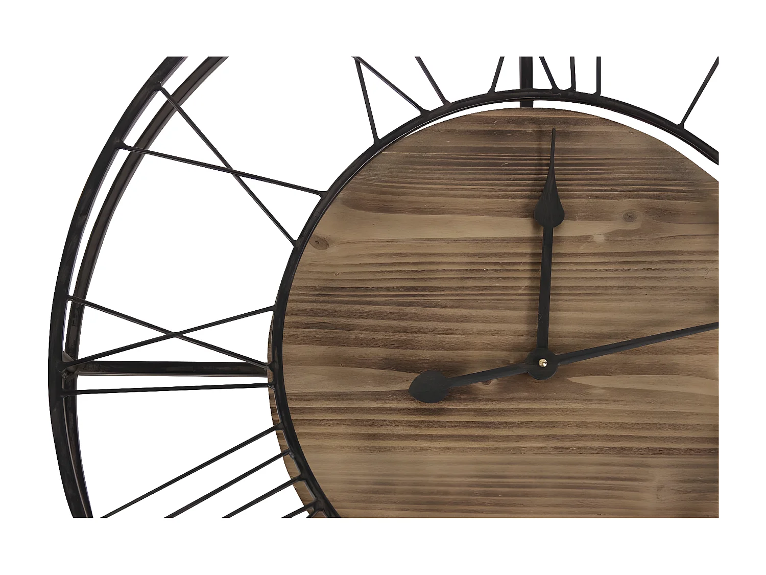 Grande horloge ancienne Bois-Métal Marron - Décoration d'Autrefois