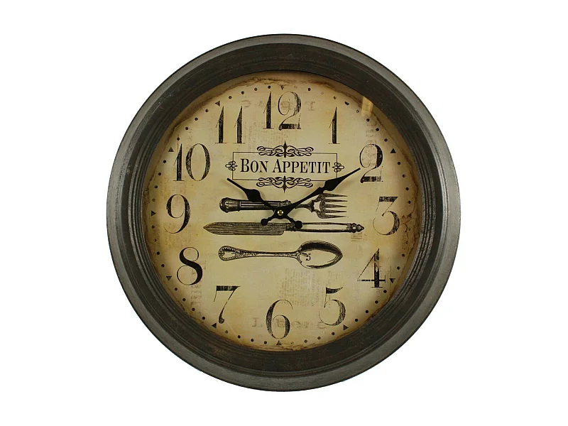 Horloge ancienne murale bon appétit Fer Blanc - Décoration d'Autrefois