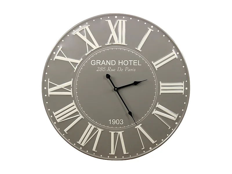 Horloge ancienne grand hotel Métal Gris - Décoration d'Autrefois