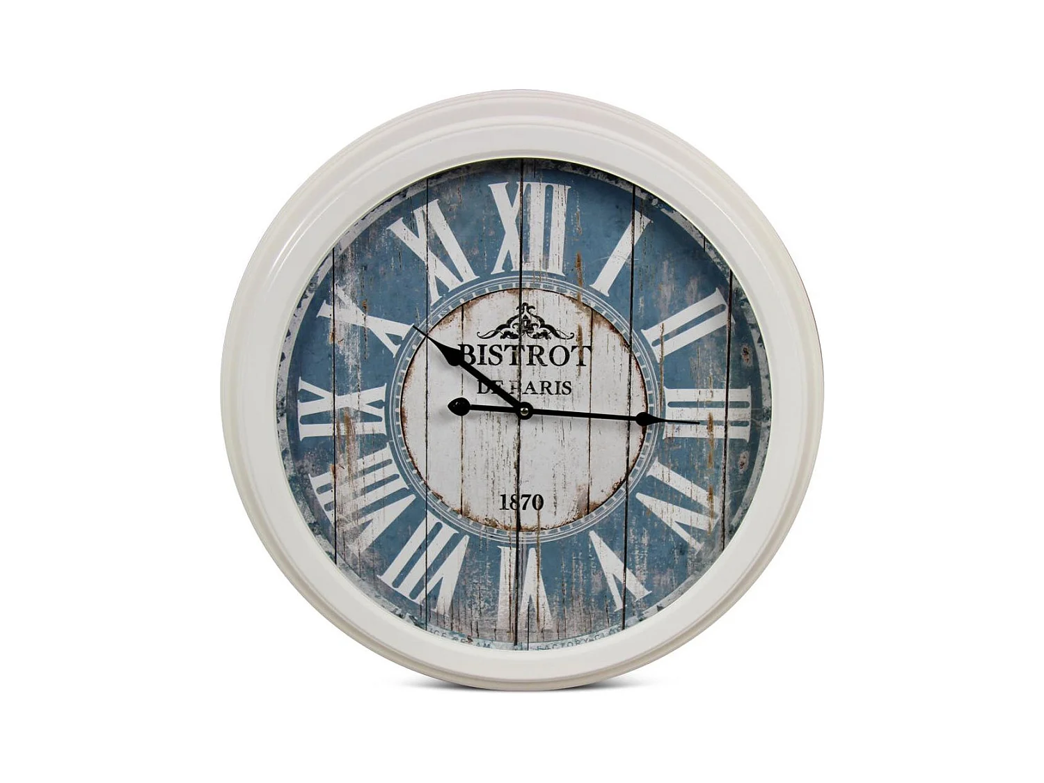 Horloge ancienne murale bistrot de paris Métal Bleu - Décoration d'Autrefois