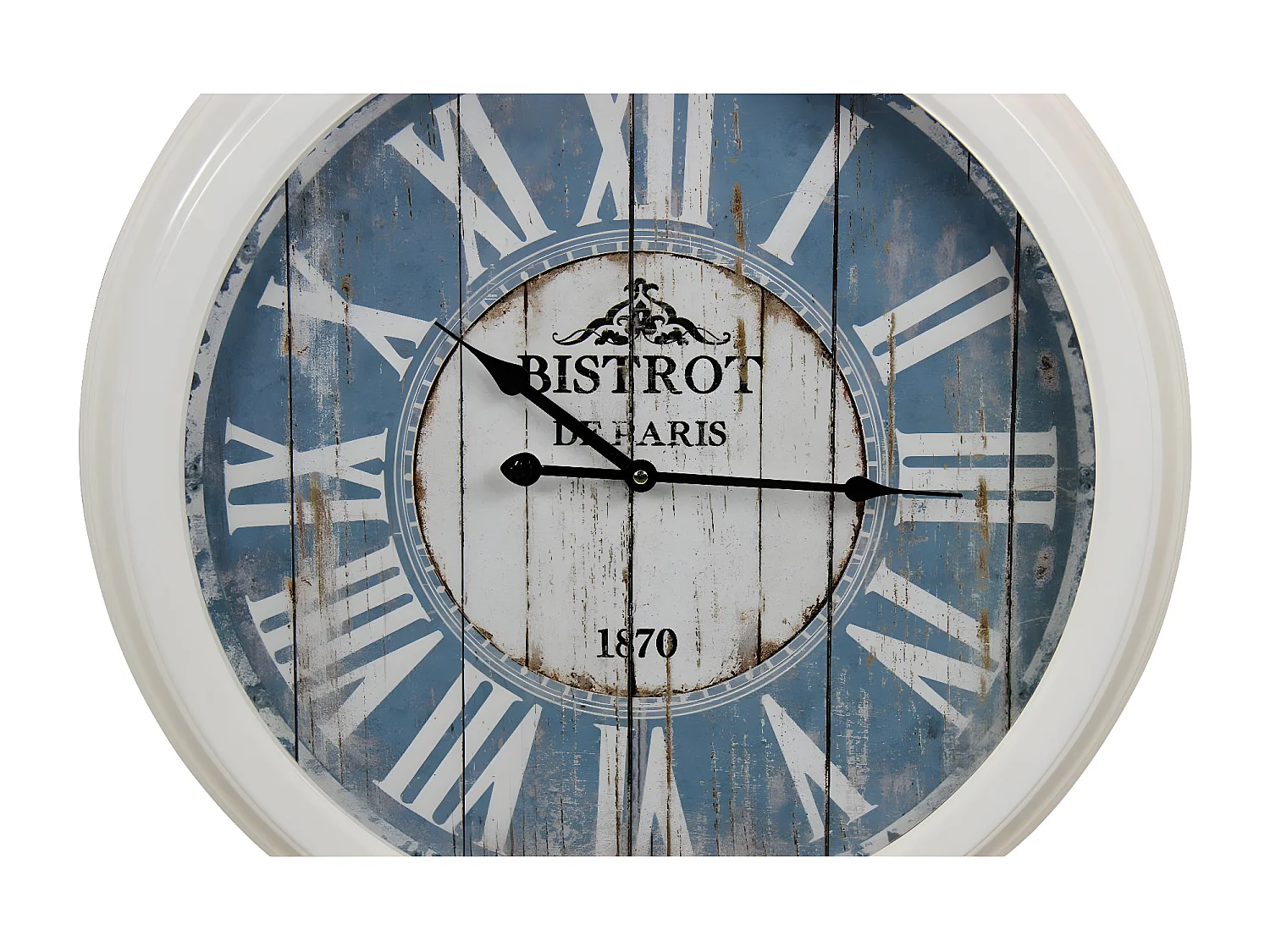 Horloge ancienne murale bistrot de paris Métal Bleu - Décoration d'Autrefois