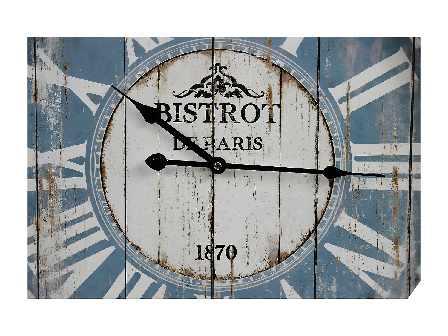 Horloge ancienne murale bistrot de paris Métal Bleu - Décoration d'Autrefois