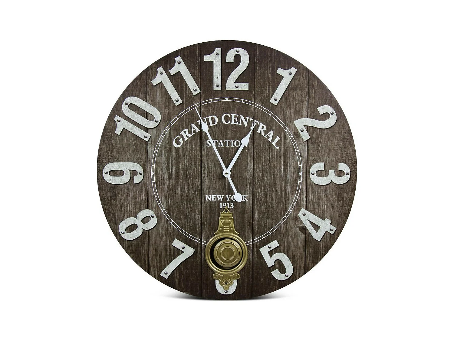 Horloge ancienne balancier grand central station Bois Noir - Décoration d'Autrefois