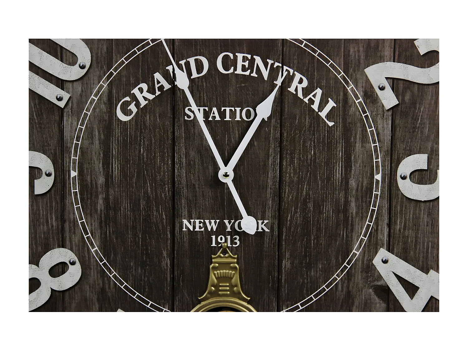 Horloge ancienne balancier grand central station Bois Noir - Décoration d'Autrefois