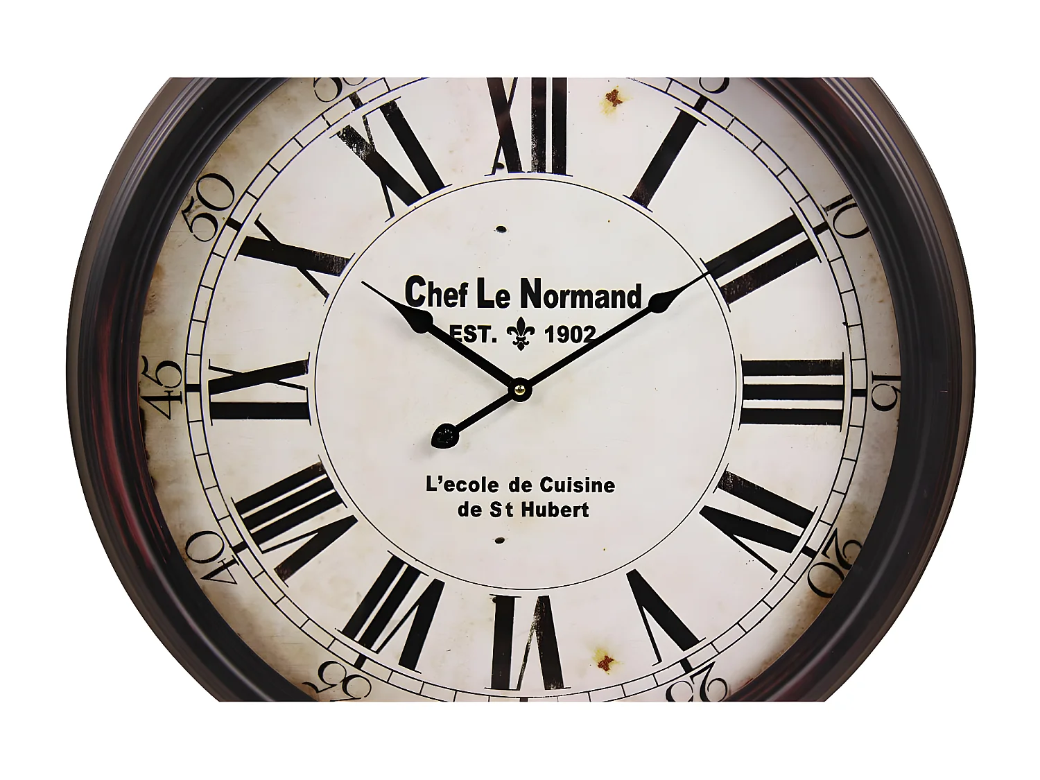 Horloge ancienne murale chef le normand Métal Blanc - Décoration d'Autrefois