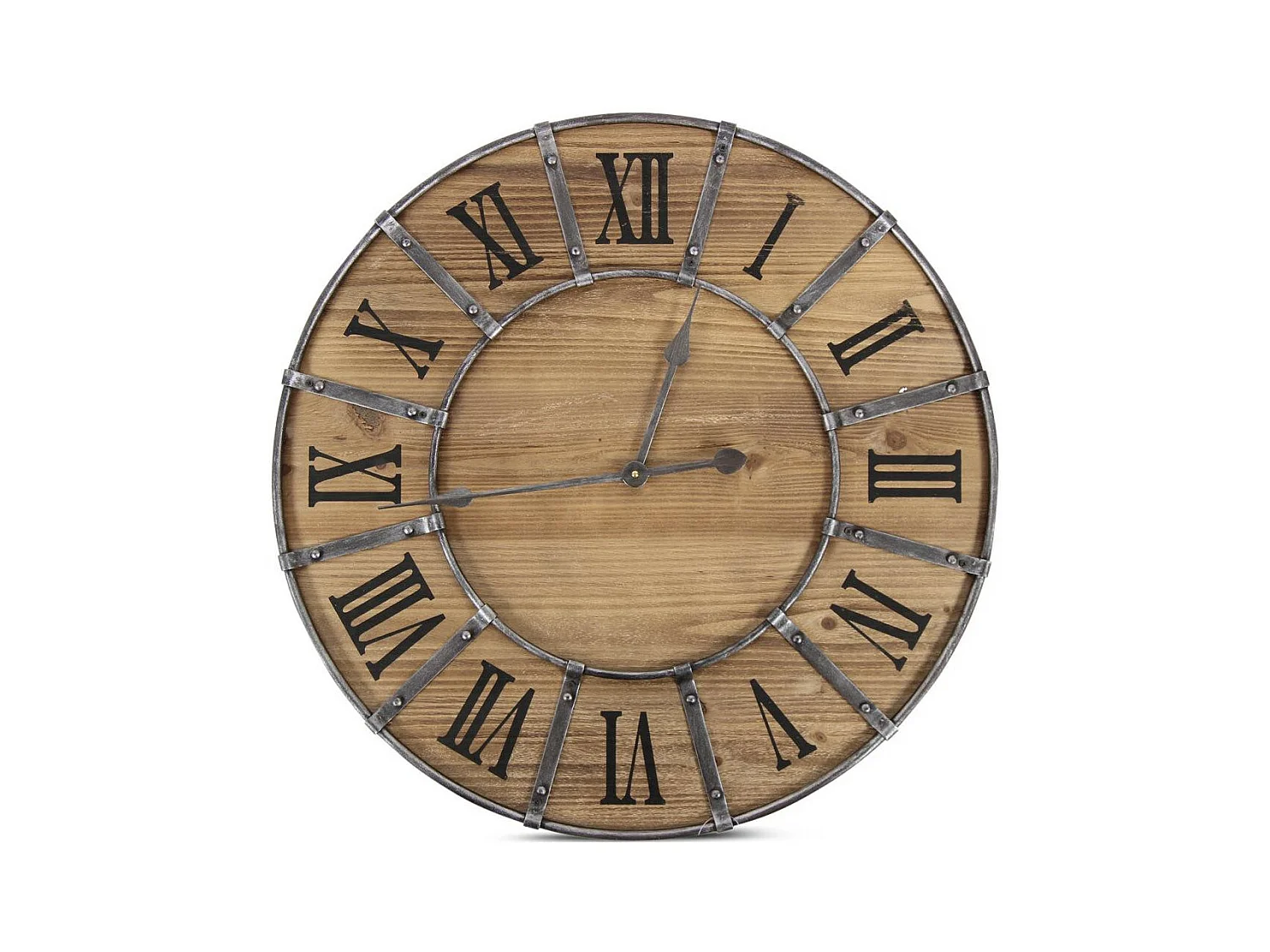Grande horloge ancienne Bois-Métal Marron - Décoration d'Autrefois