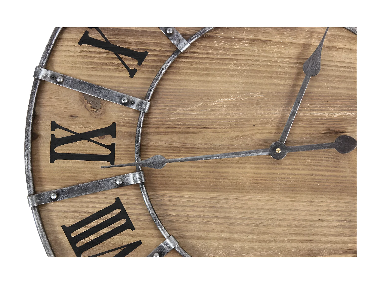 Grande horloge ancienne Bois-Métal Marron - Décoration d'Autrefois