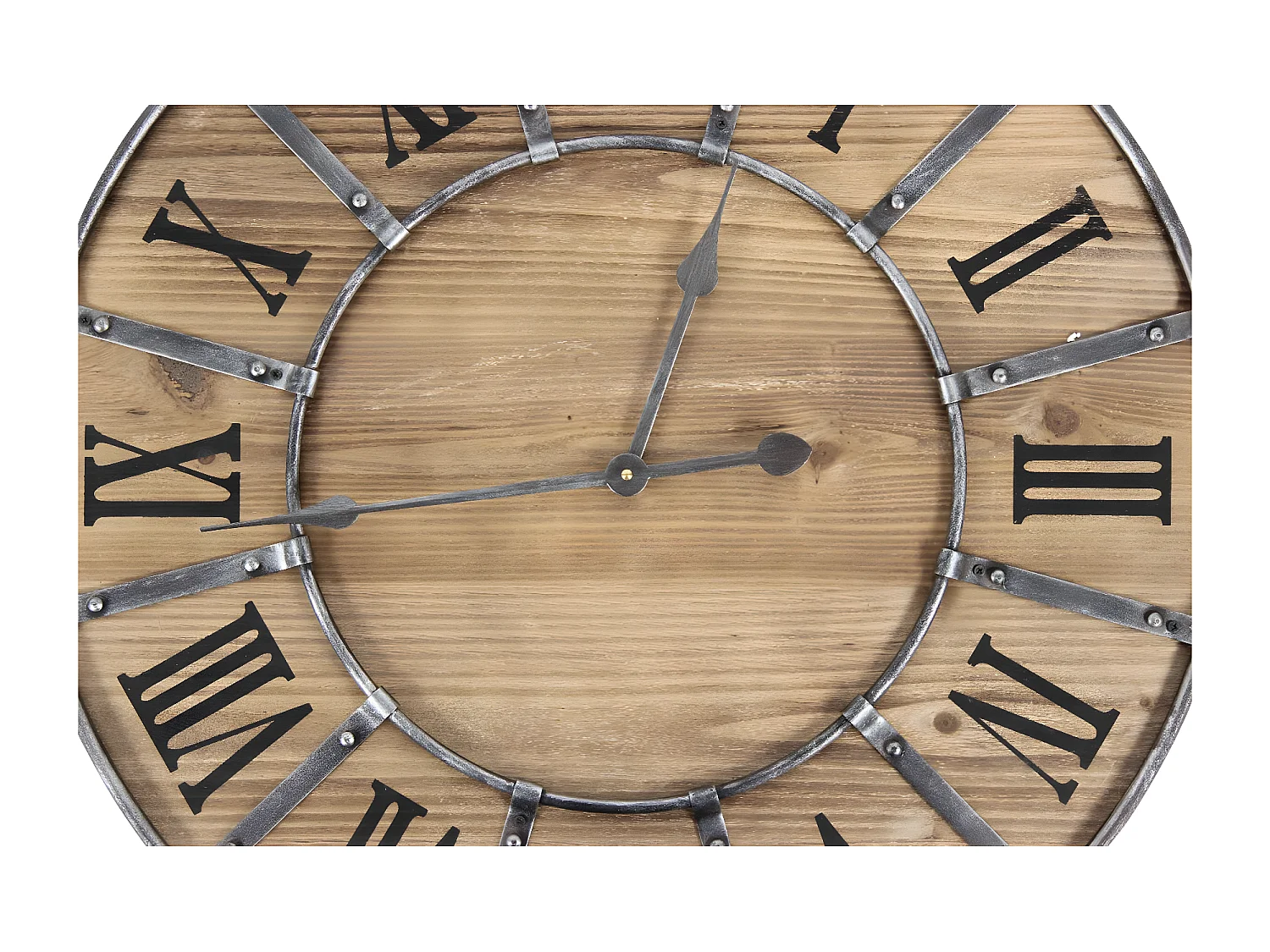 Grande horloge ancienne Bois-Métal Marron - Décoration d'Autrefois