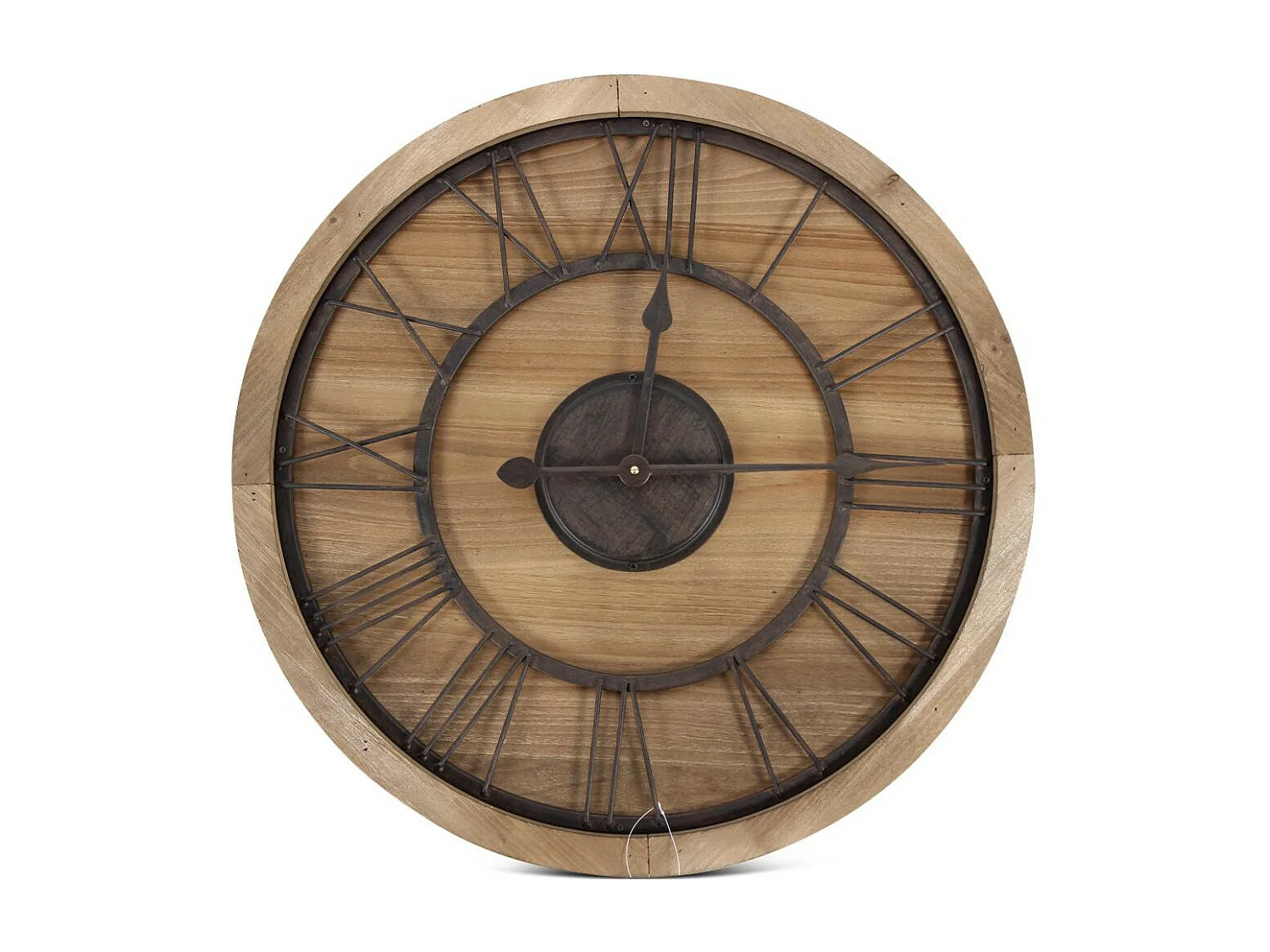 Grande horloge ancienne Bois-Métal Marron - Décoration d'Autrefois