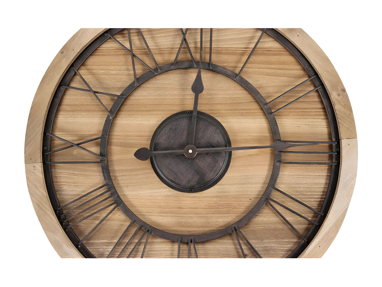 Grande horloge ancienne Bois-Métal Marron - Décoration d'Autrefois