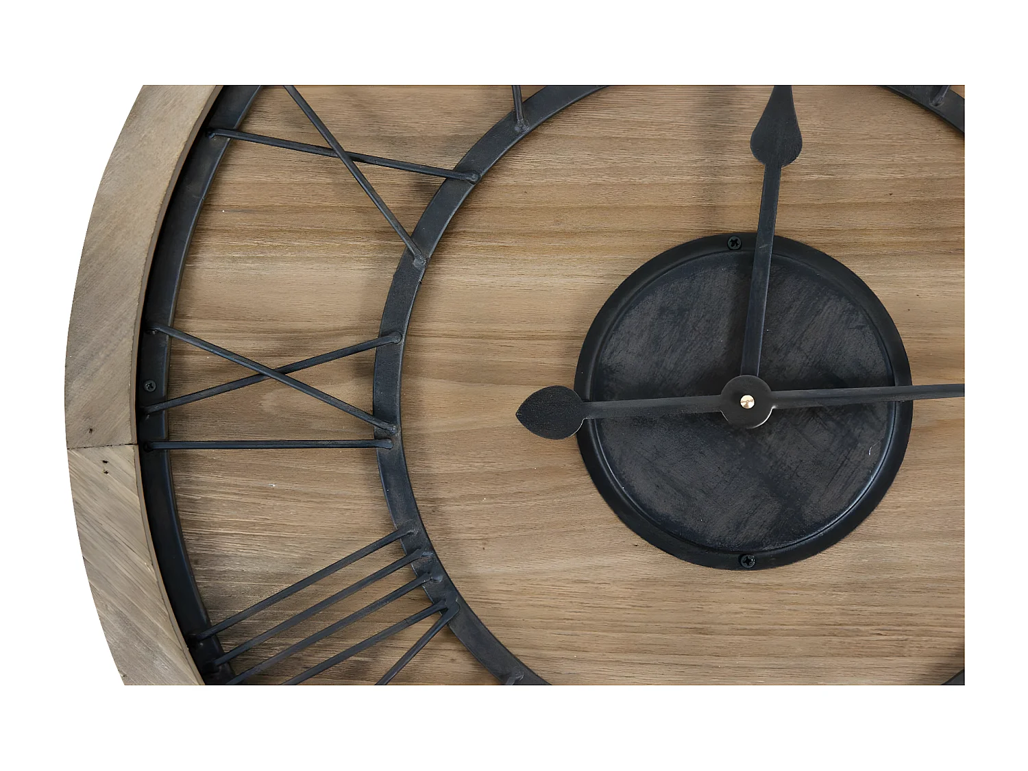 Grande horloge ancienne Bois-Métal Marron - Décoration d'Autrefois