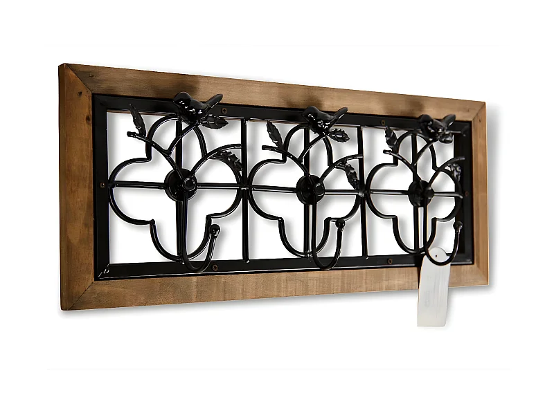 Patère portemanteau 3 accroches Bois Marron - Décoration d'Autrefois