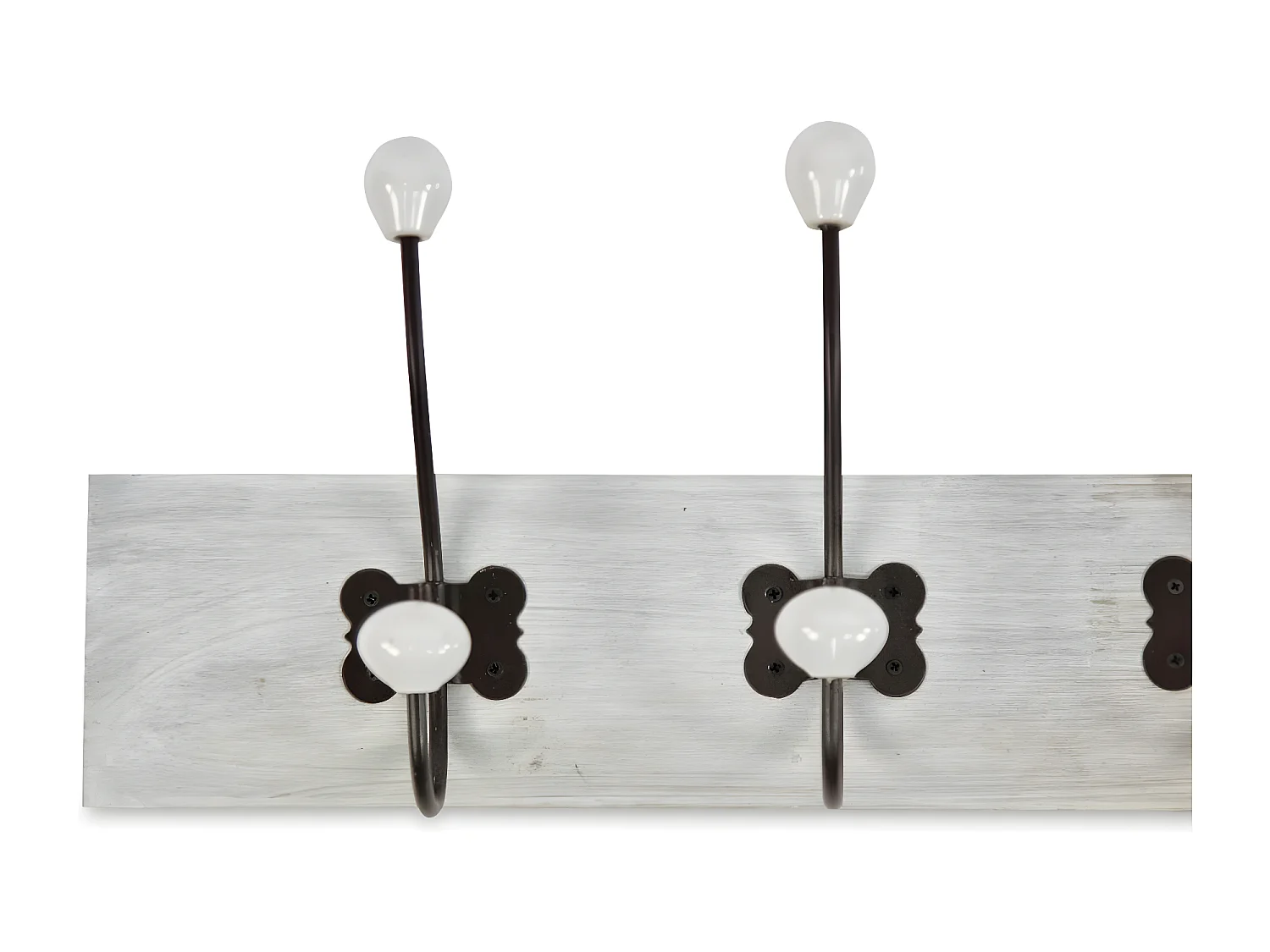 Patère portemanteau 10 accroches Bois Blanc - Décoration d'Autrefois