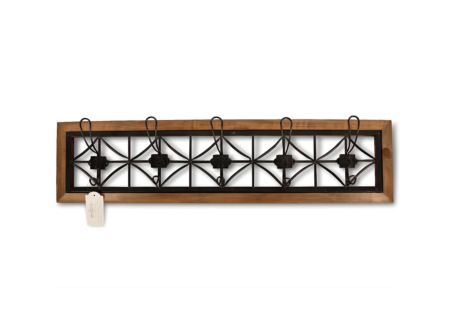 Patère portemanteau 5 accroches Bois Marron - Décoration d'Autrefois