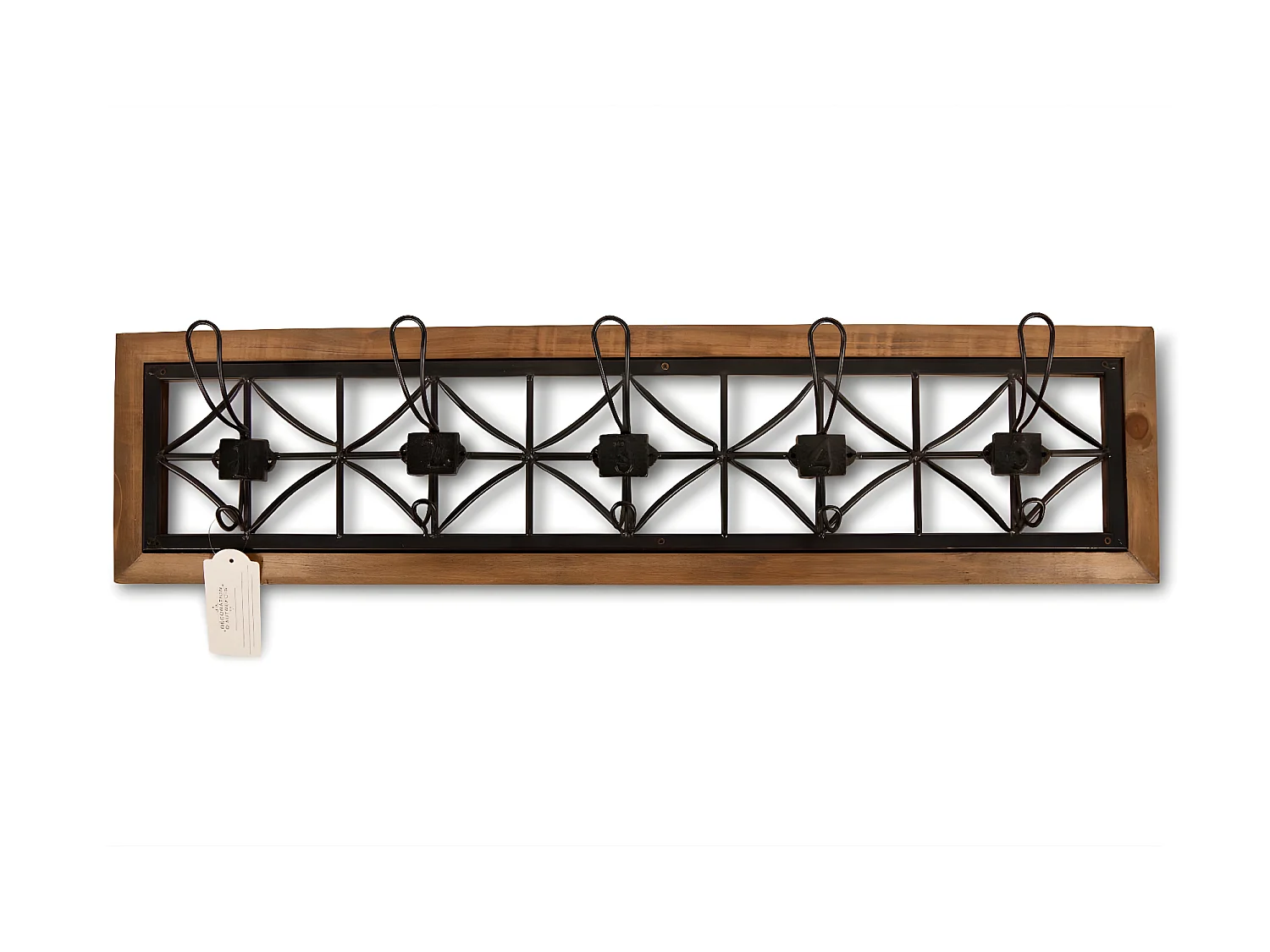 Patère portemanteau 5 accroches Bois Marron - Décoration d'Autrefois