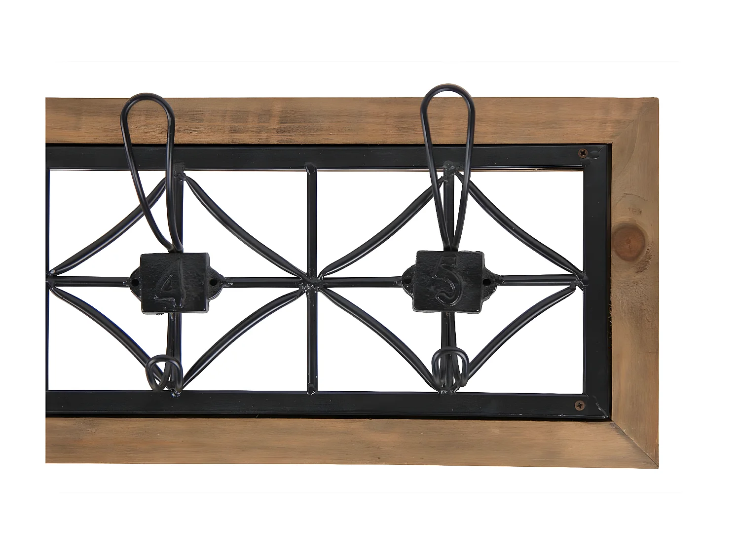 Patère portemanteau 5 accroches Bois Marron - Décoration d'Autrefois