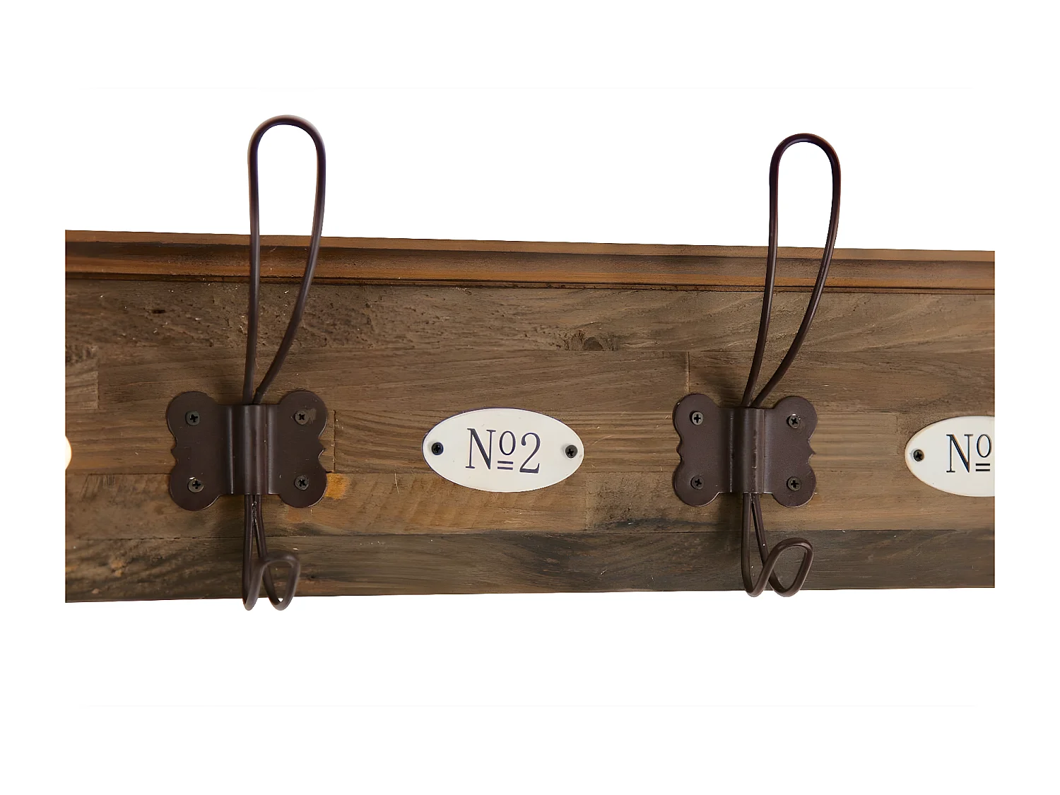 Patère portemanteau 4 accroches Bois Marron - Décoration d'Autrefois