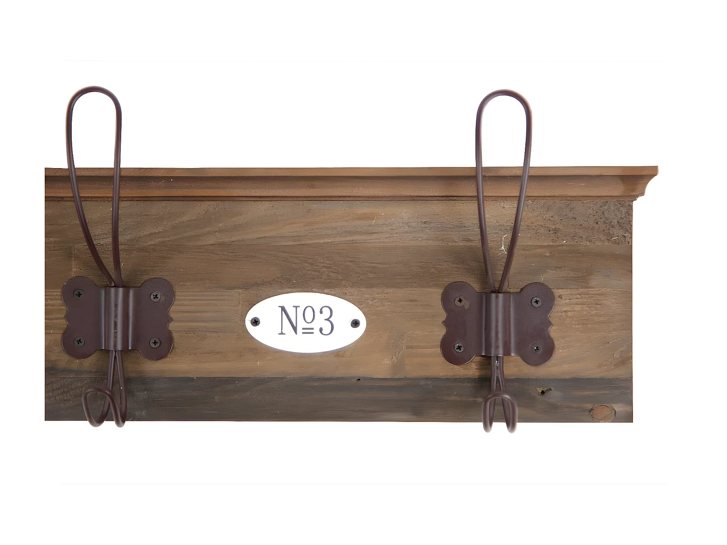 Patère portemanteau 4 accroches Bois Marron - Décoration d'Autrefois