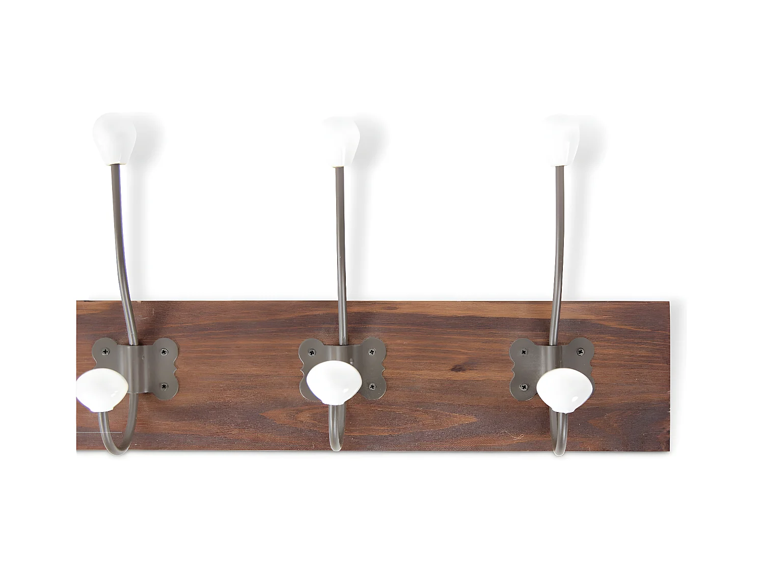 Patère portemanteau 10 accroches Bois Marron - Décoration d'Autrefois