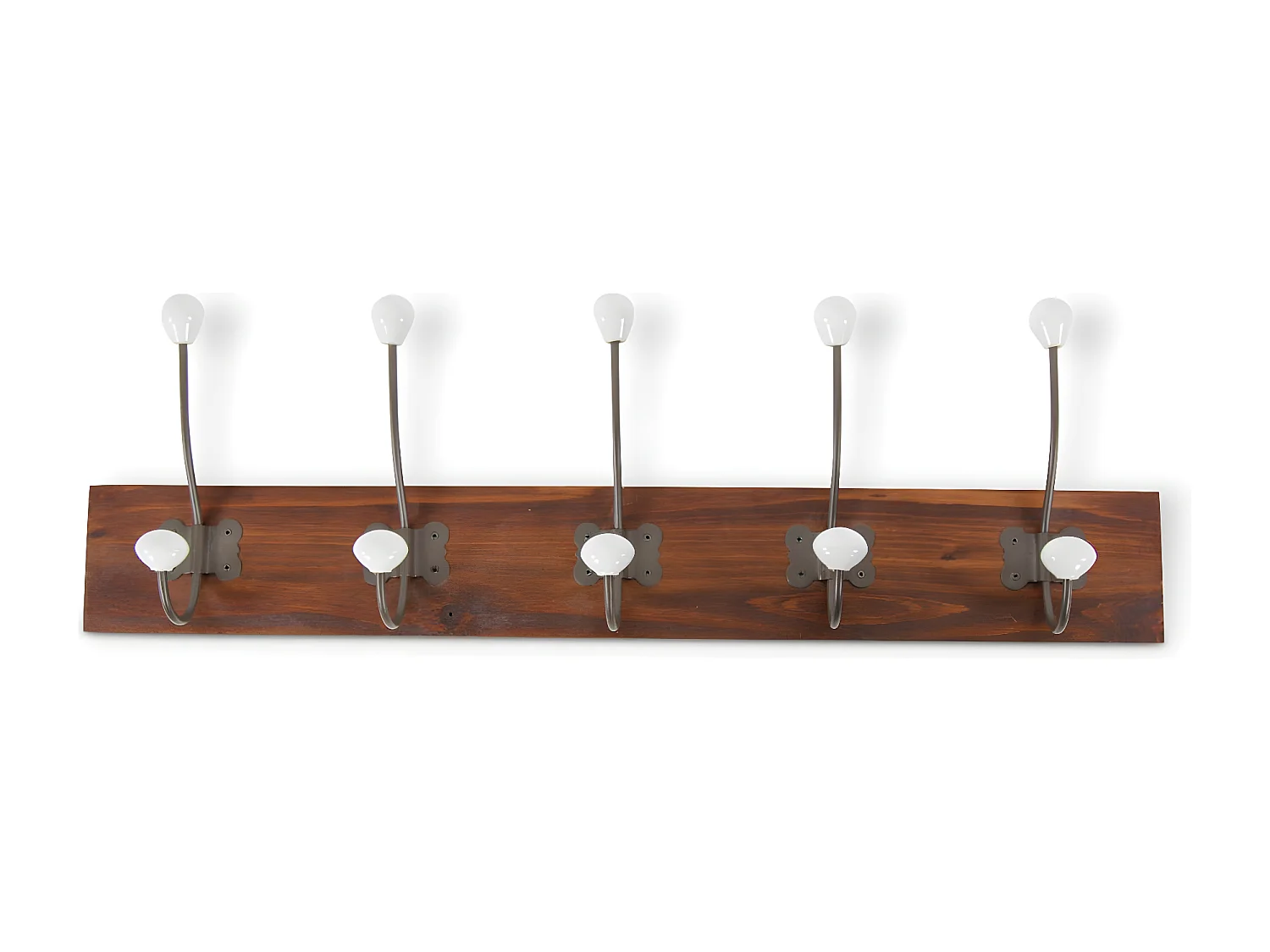 Patère portemanteau 10 accroches Bois Marron - Décoration d'Autrefois