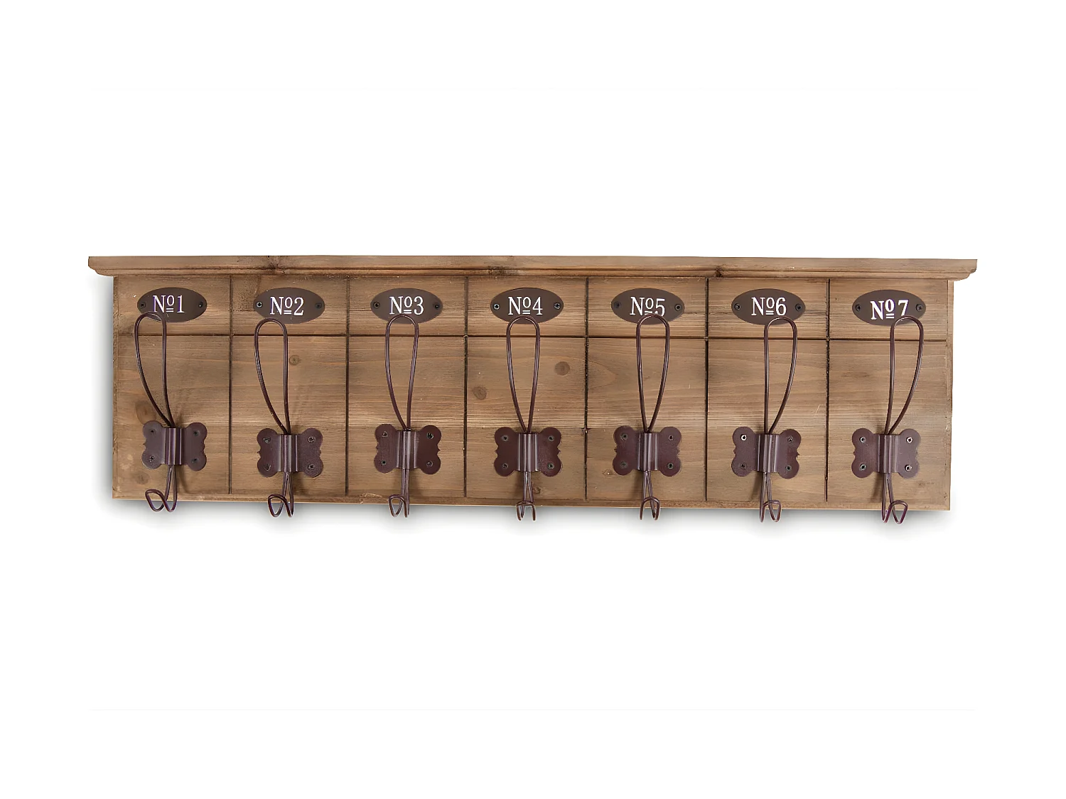 Patère portemanteau 7 accroches Bois Marron - Décoration d'Autrefois