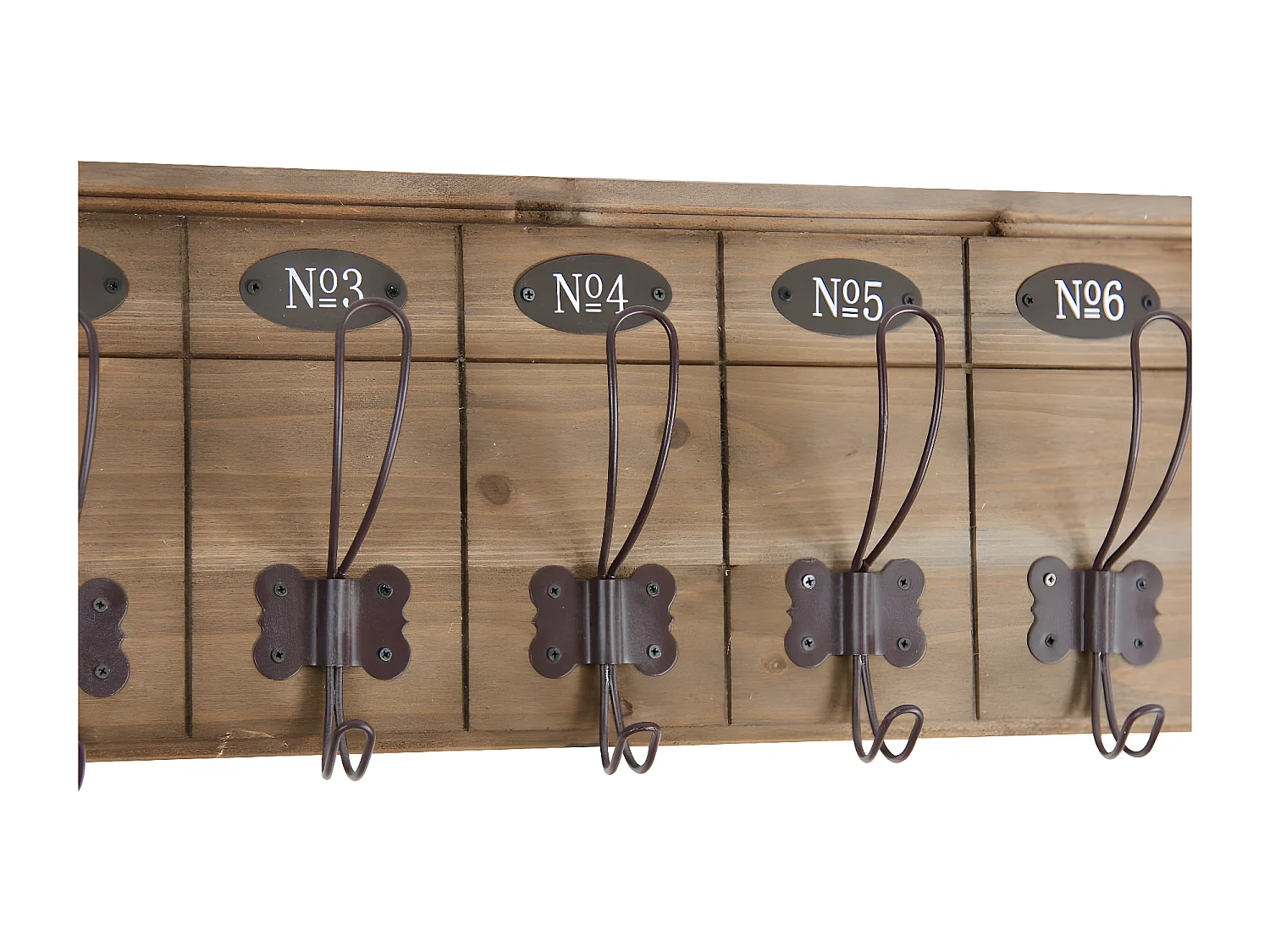 Patère portemanteau 7 accroches Bois Marron - Décoration d'Autrefois