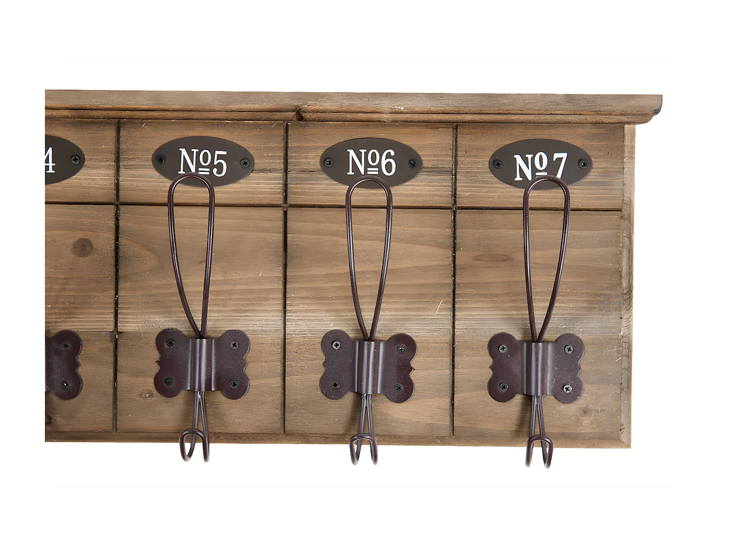 Patère portemanteau 7 accroches Bois Marron - Décoration d'Autrefois