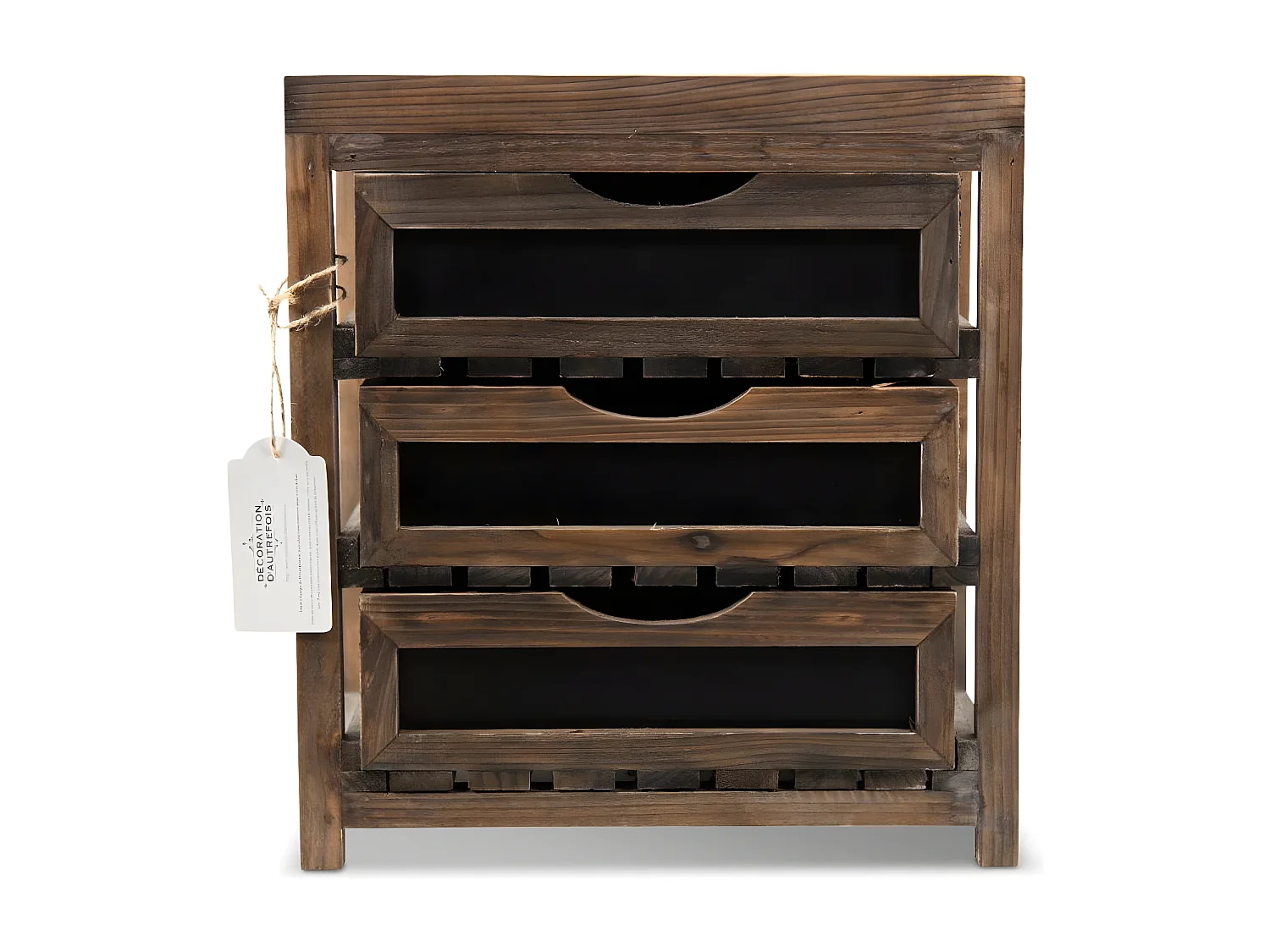 Meuble bas rangement 3 tiroirs Bois Marron - Décoration d'Autrefois