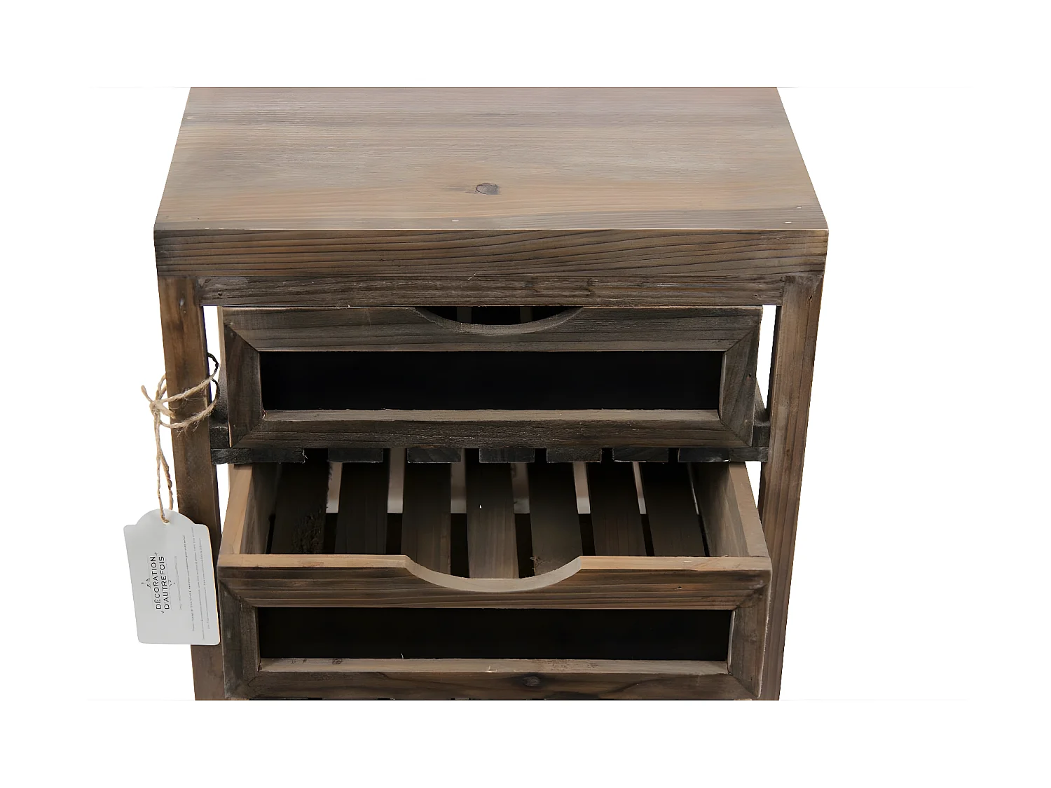 Meuble bas rangement 3 tiroirs Bois Marron - Décoration d'Autrefois