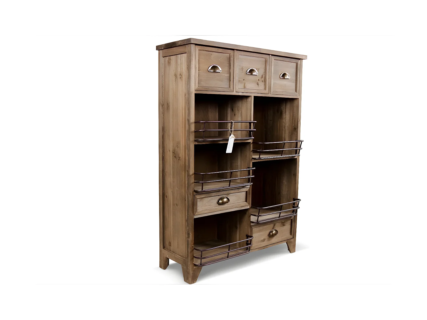 Meuble rangement 2 tiroirs Bois Marron - Décoration d'Autrefois