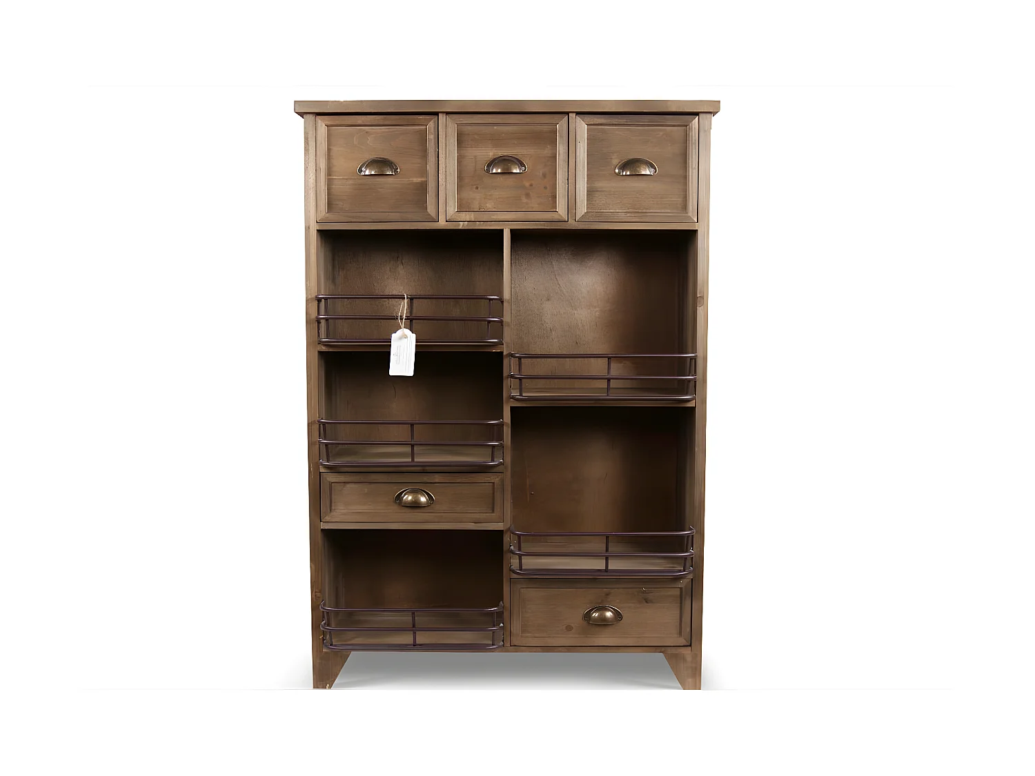 Meuble rangement 2 tiroirs Bois Marron - Décoration d'Autrefois