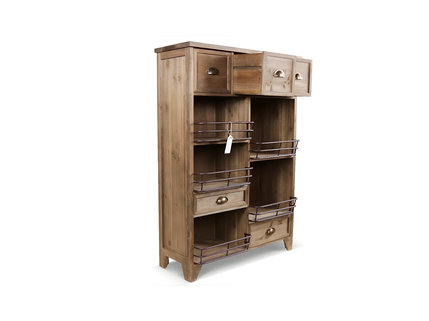 Meuble rangement 2 tiroirs Bois Marron - Décoration d'Autrefois