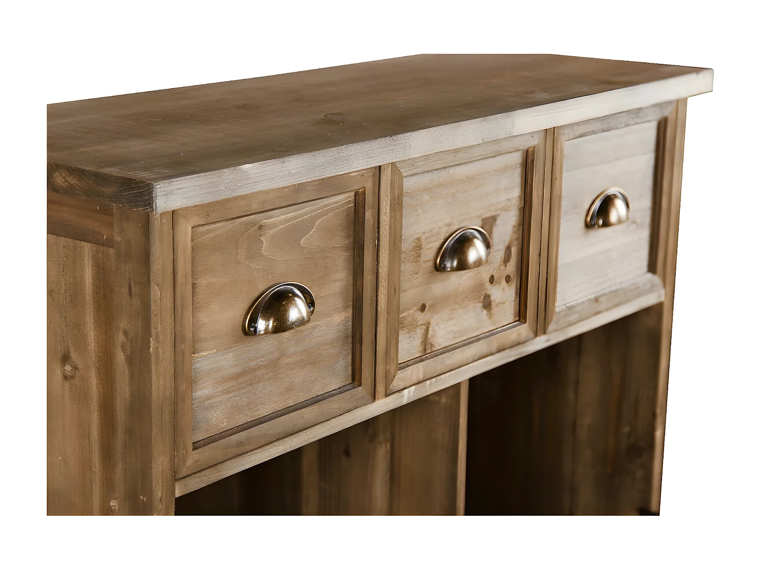 Meuble rangement 2 tiroirs Bois Marron - Décoration d'Autrefois