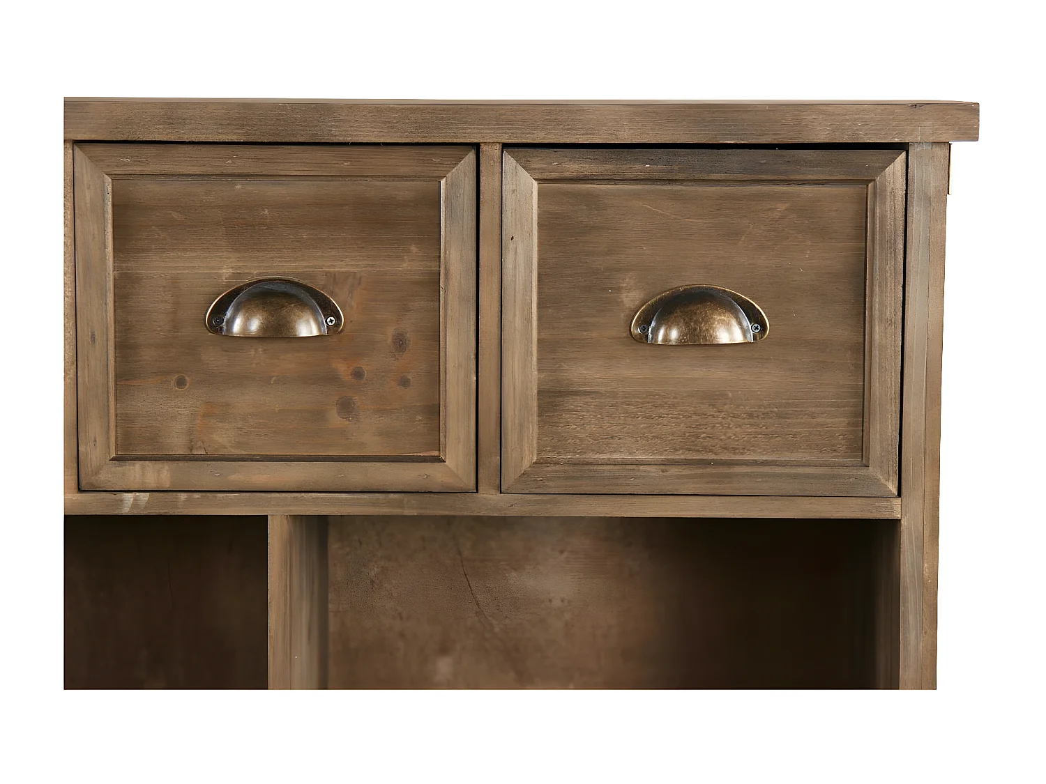 Meuble rangement 2 tiroirs Bois Marron - Décoration d'Autrefois