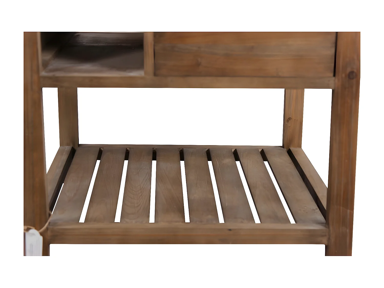 Meuble bas rangement 6 tiroirs plateau zinc Bois Marron - Décoration d'Autrefois