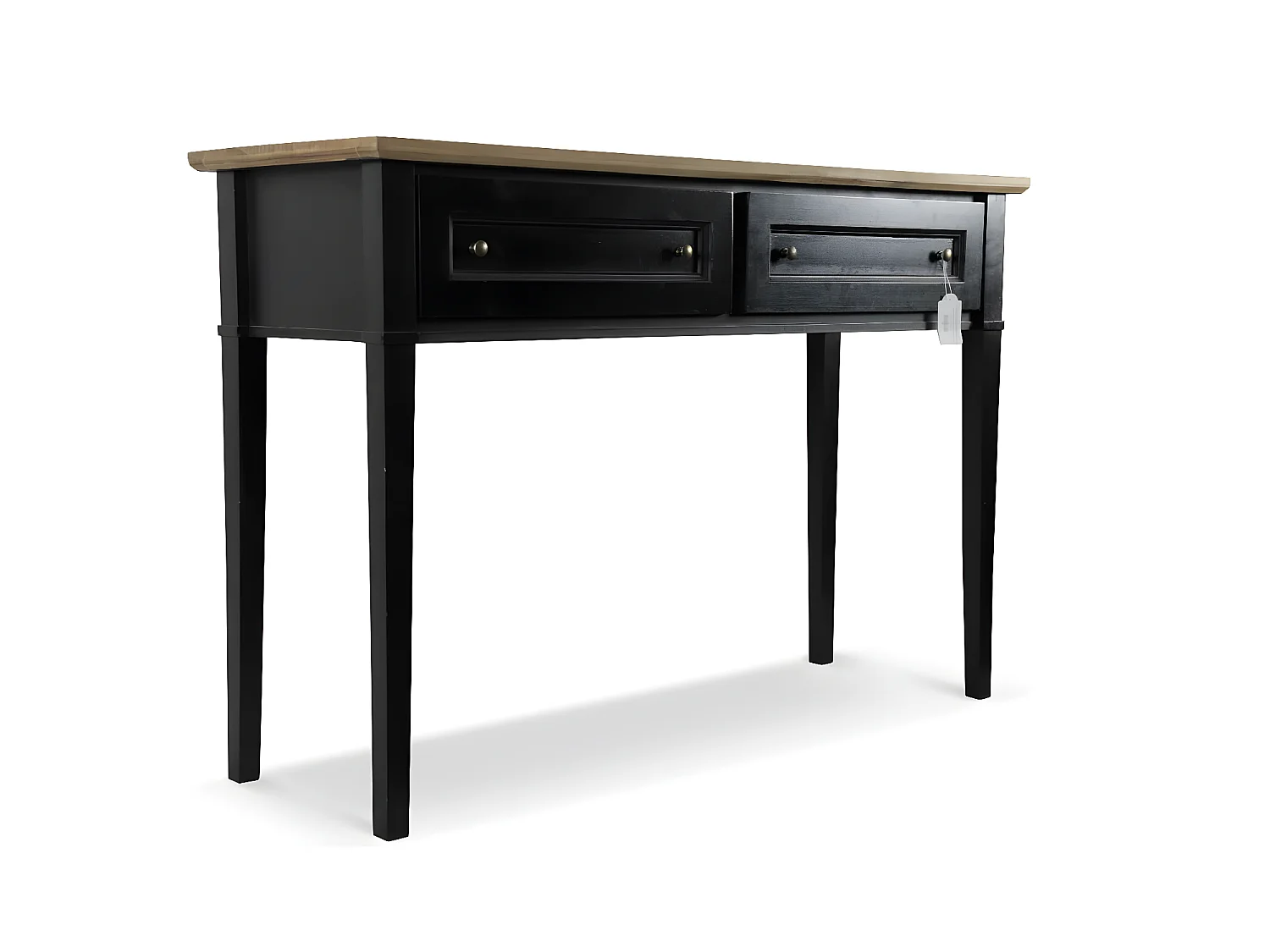 Console 2 tiroirs Bois Noir - Idéline Décoration d'Autrefois