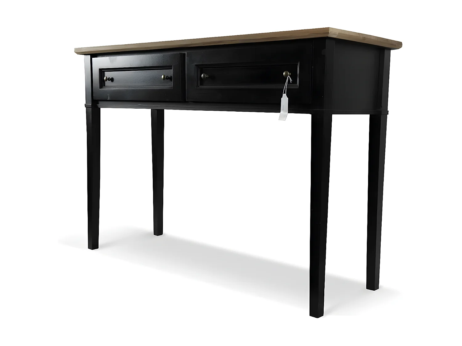 Console 2 tiroirs Bois Noir - Idéline Décoration d'Autrefois