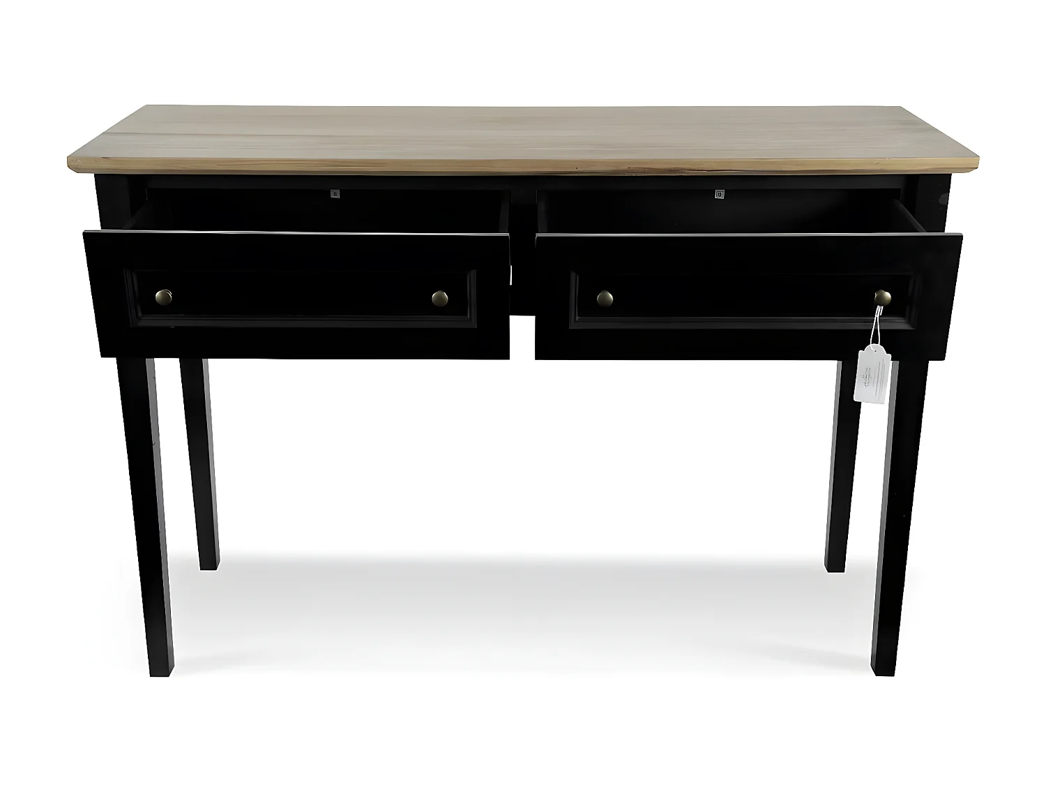 Console 2 tiroirs Bois Noir - Idéline Décoration d'Autrefois