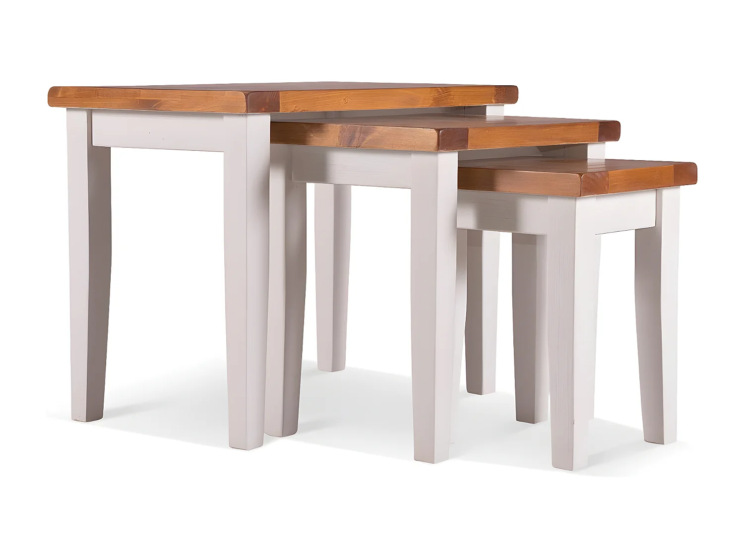 Lot de 3 sellettes Bois Blanc - Théomine Décoration d'Autrefois