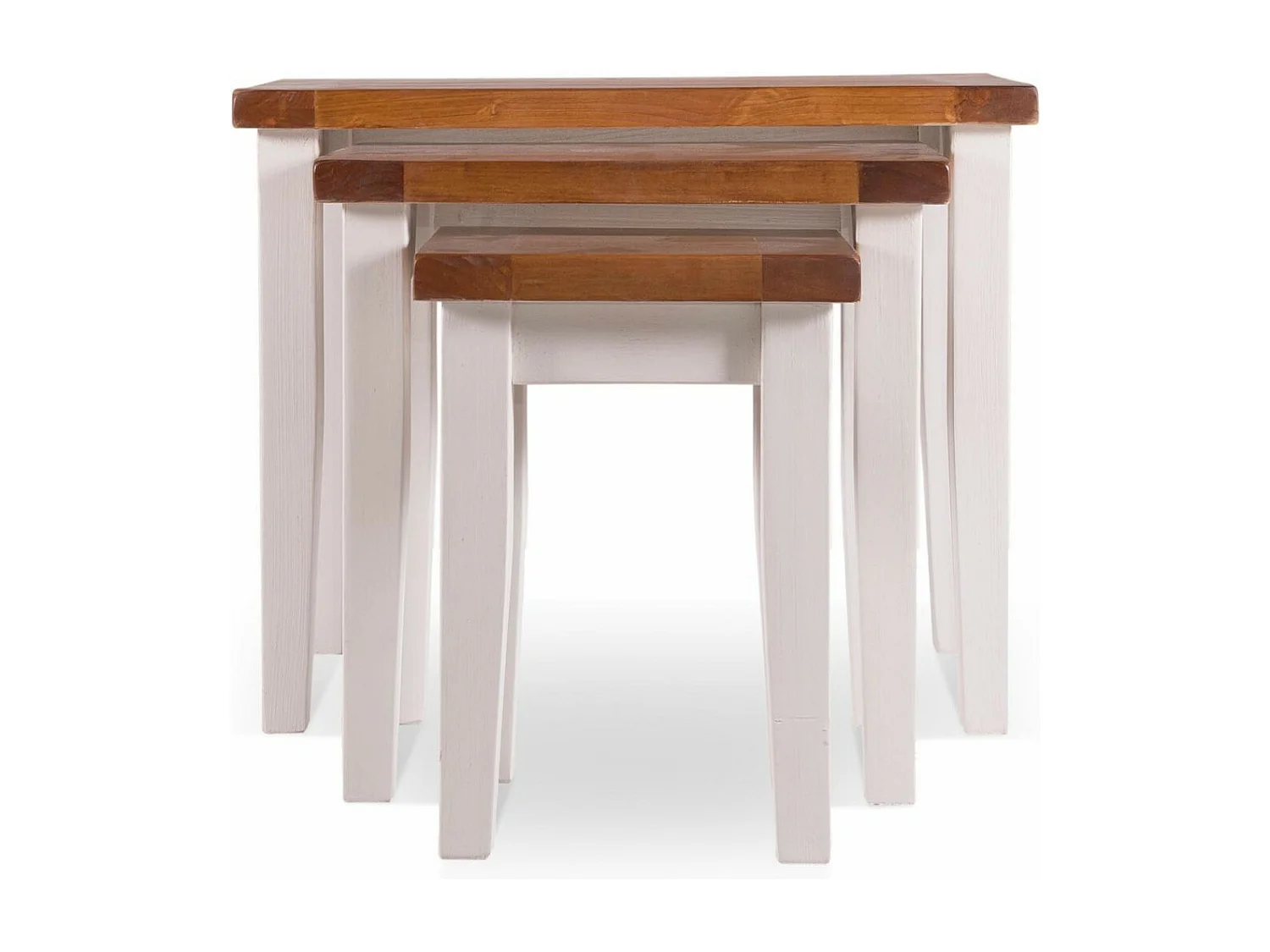 Lot de 3 sellettes Bois Blanc - Théomine Décoration d'Autrefois