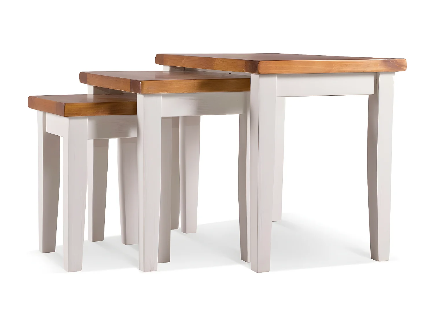 Lot de 3 sellettes Bois Blanc - Théomine Décoration d'Autrefois