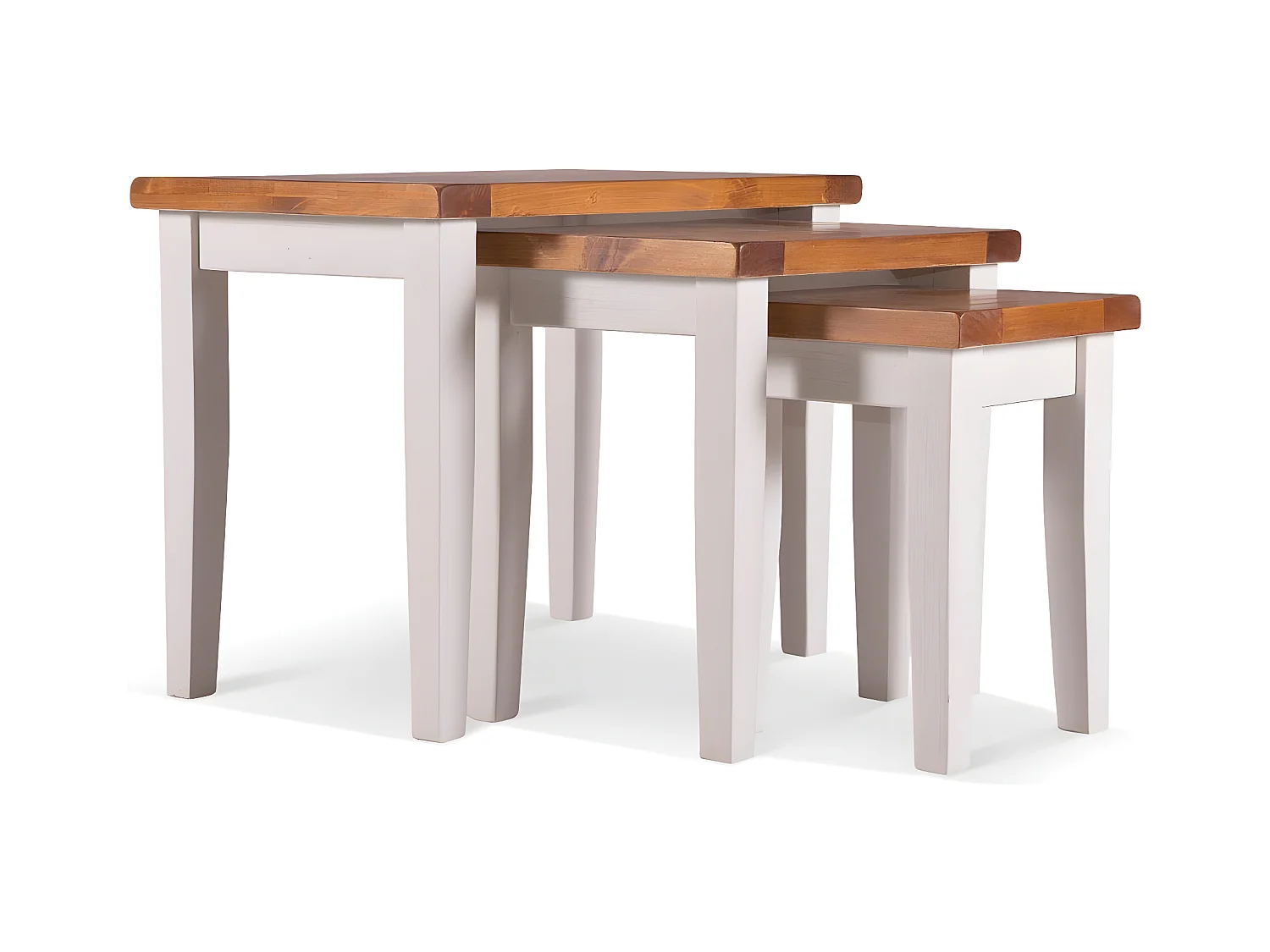 Lot de 3 sellettes Bois Blanc - Théomine Décoration d'Autrefois