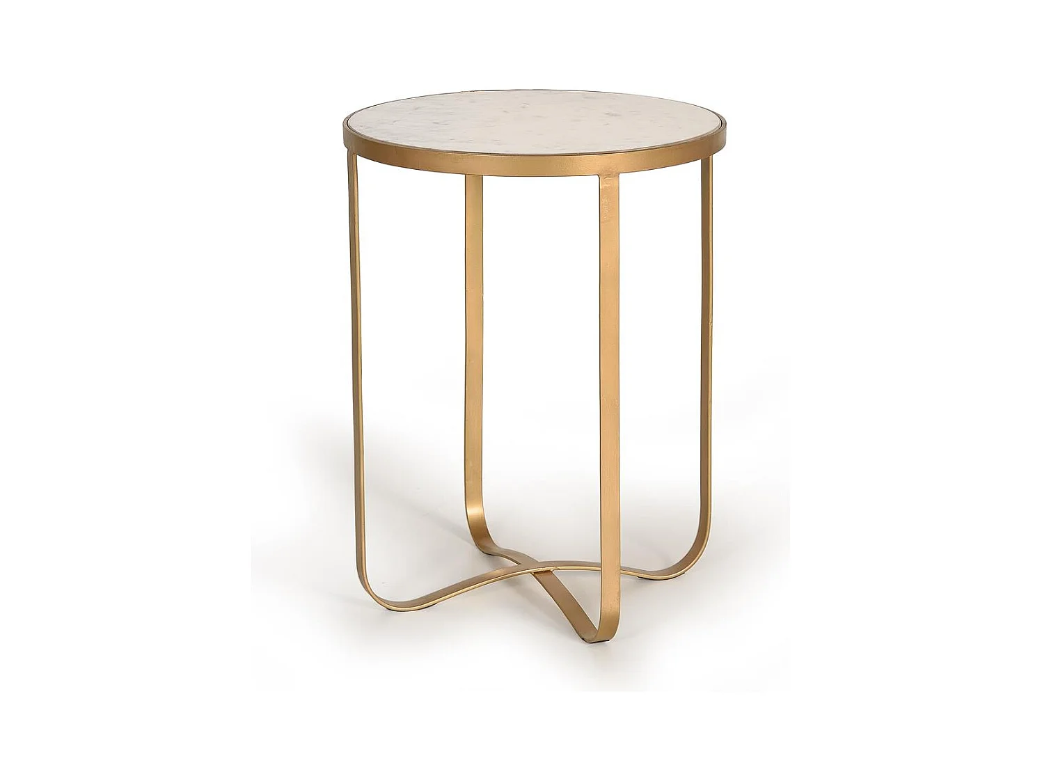 Table d'angle en marbre et métal