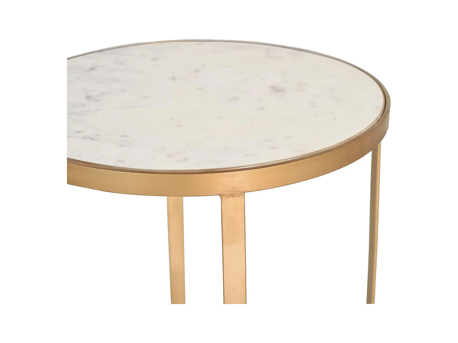 Table d'angle en marbre et métal