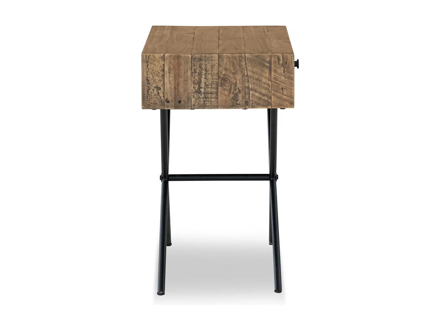 Console 1 tiroir Bois-Métal Marron - Labertine Décoration d'Autrefois