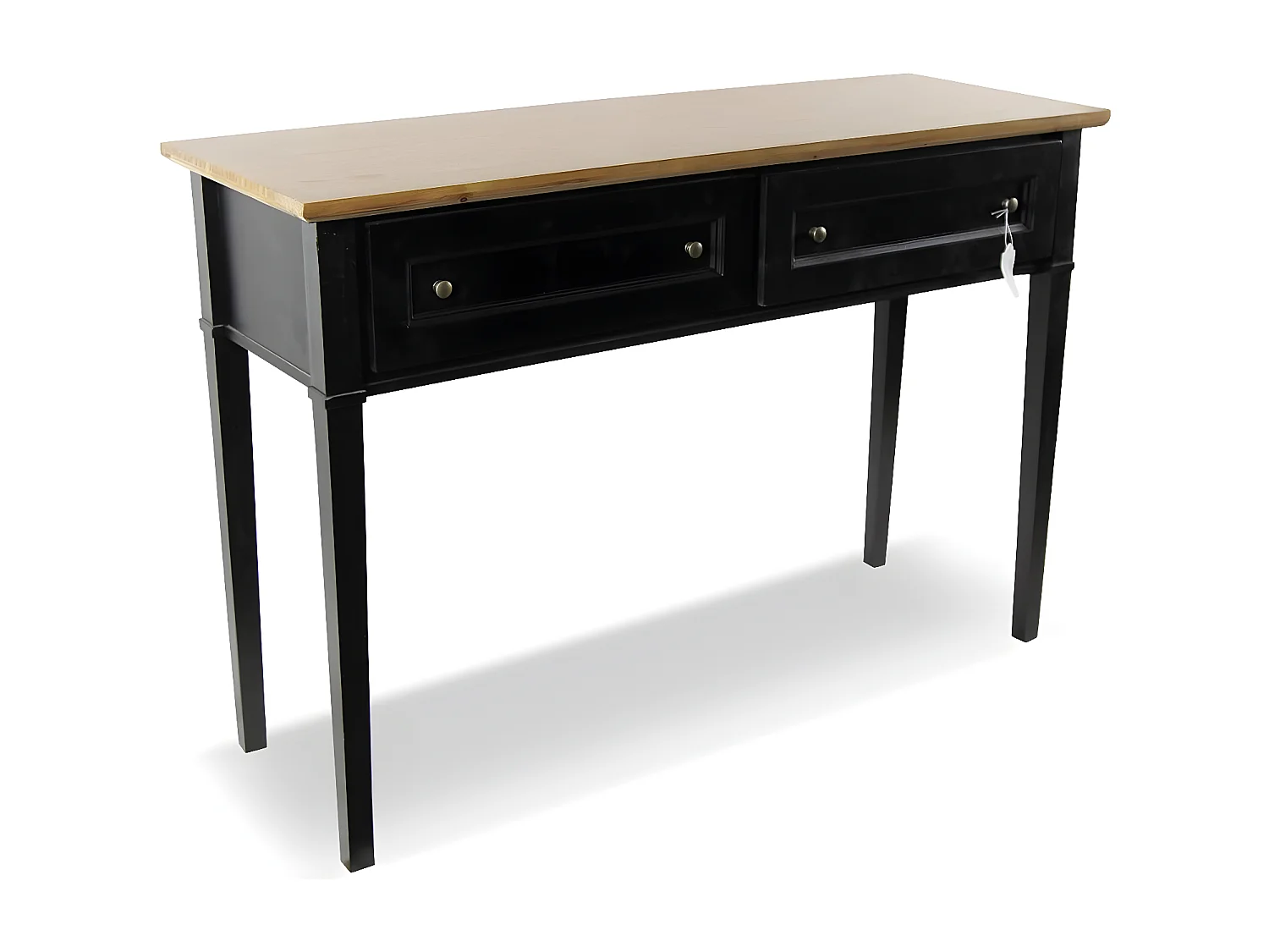 Console 2 tiroirs Bois Noir - Idéline Décoration d'Autrefois