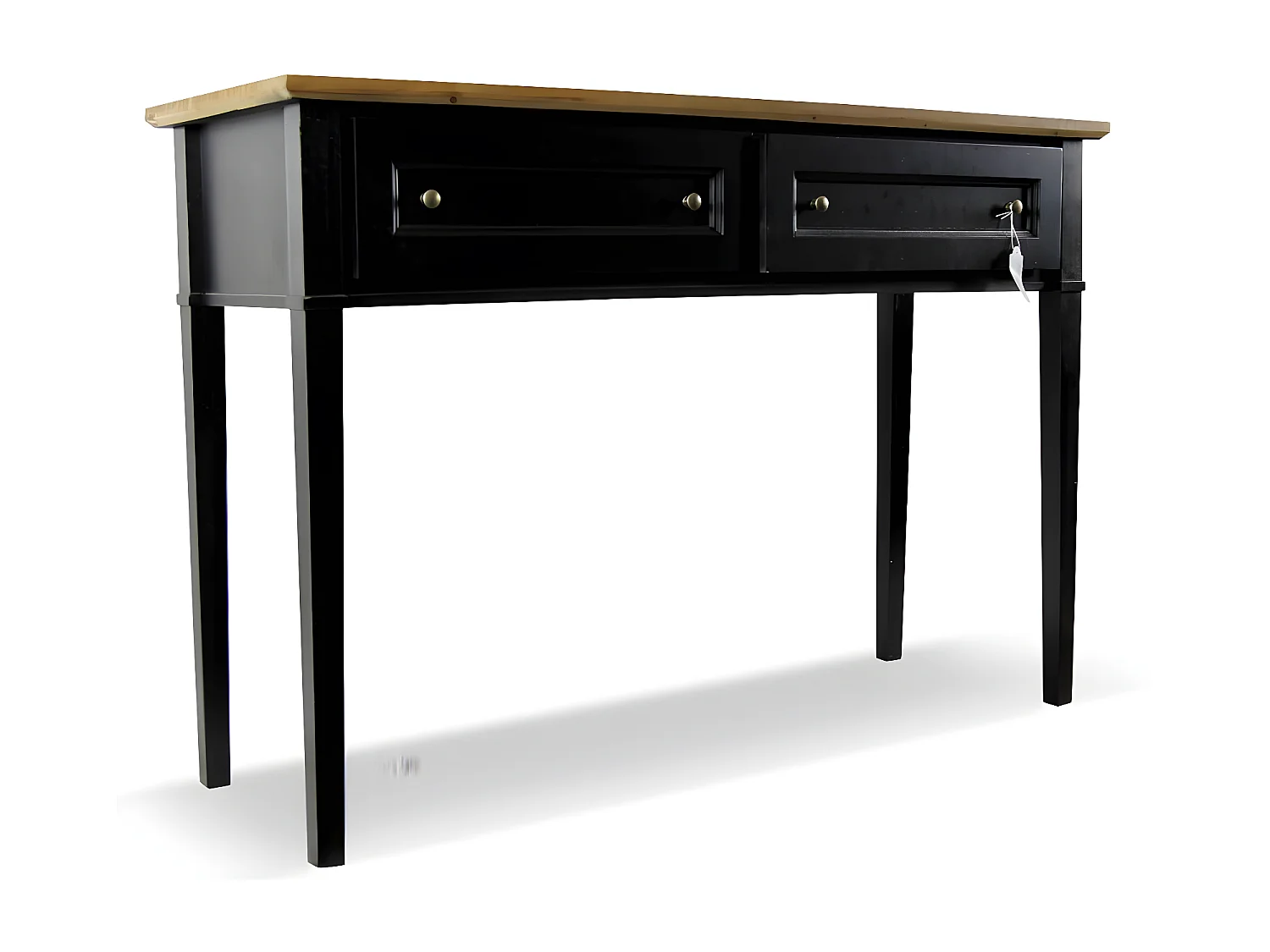 Console 2 tiroirs Bois Noir - Idéline Décoration d'Autrefois