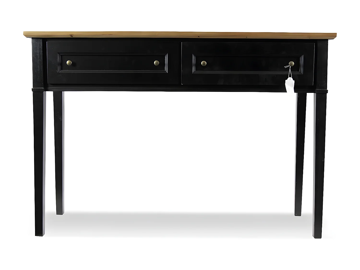 Console 2 tiroirs Bois Noir - Idéline Décoration d'Autrefois
